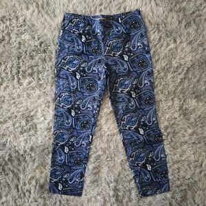 Ellen Tracy Blue Paisley Pants - Size 4